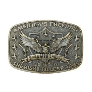 America's Freedom 2nd Amendment Belt Buckle - Bronze  - New‎